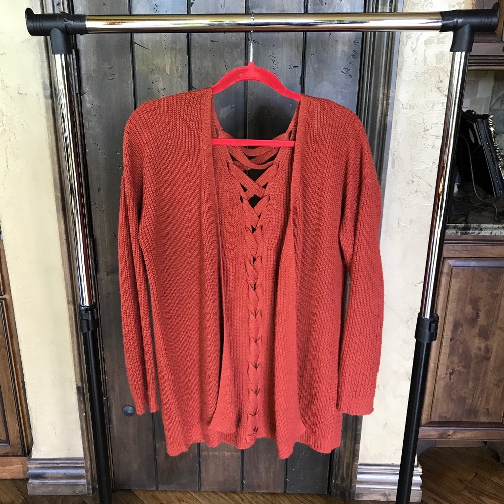 Orange Sweater Cardigan